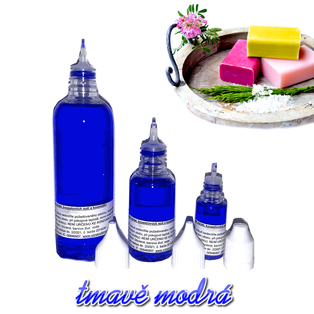 Barva do mýdel, koupelových solí a další kosmetiky modrá 10 ml