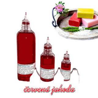 Barva do mýdel, koupelových solí a další kosmetiky červená jahoda 12 ml